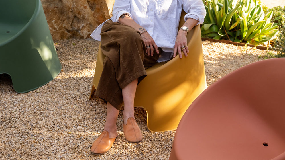 Inner Circle Sillón lounge para exterior (Juego de 2), Canela