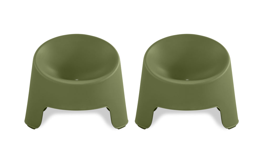 Inner Circle Silla lounge para exteriores (Juego de 2), Matcha