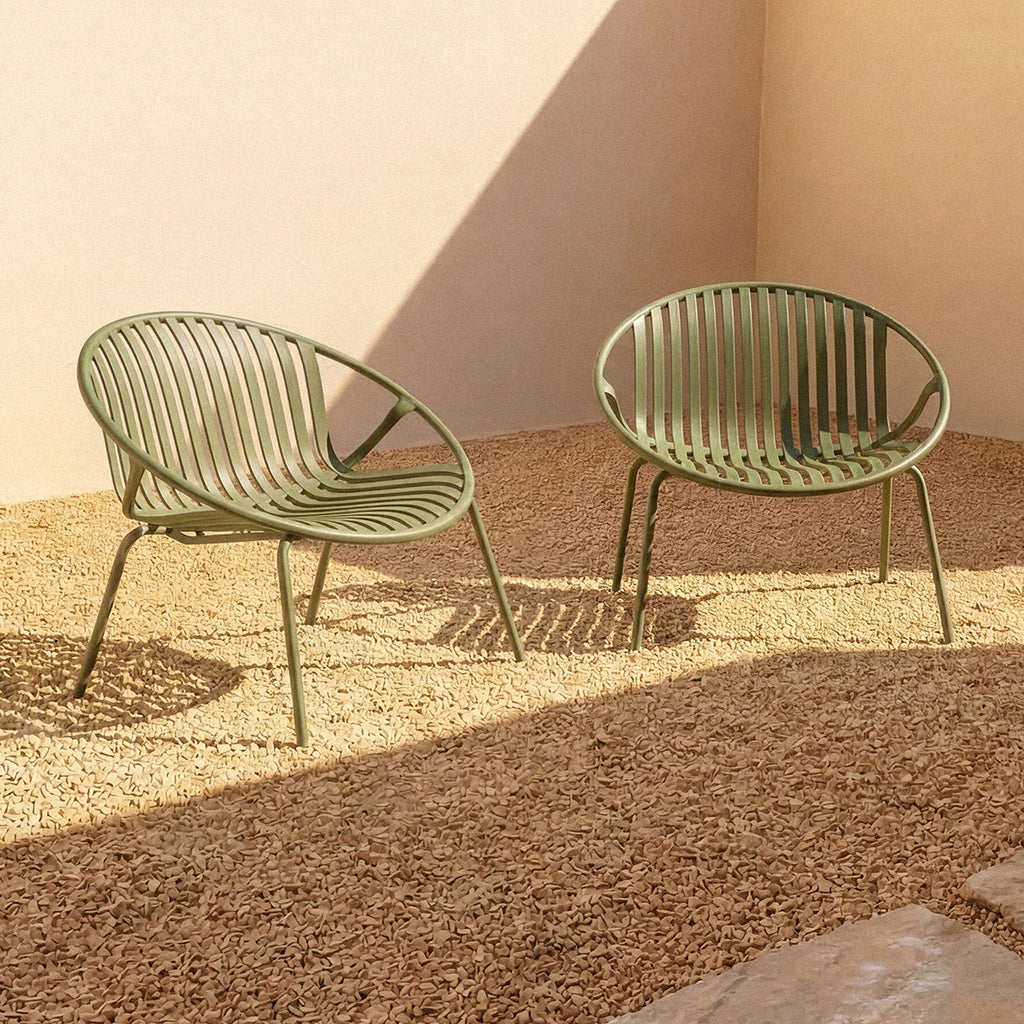 Golden Hour Sillón lounge para exterior (juego de dos), verde matcha