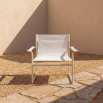 Silla lounge para exterior Poolside, marfil