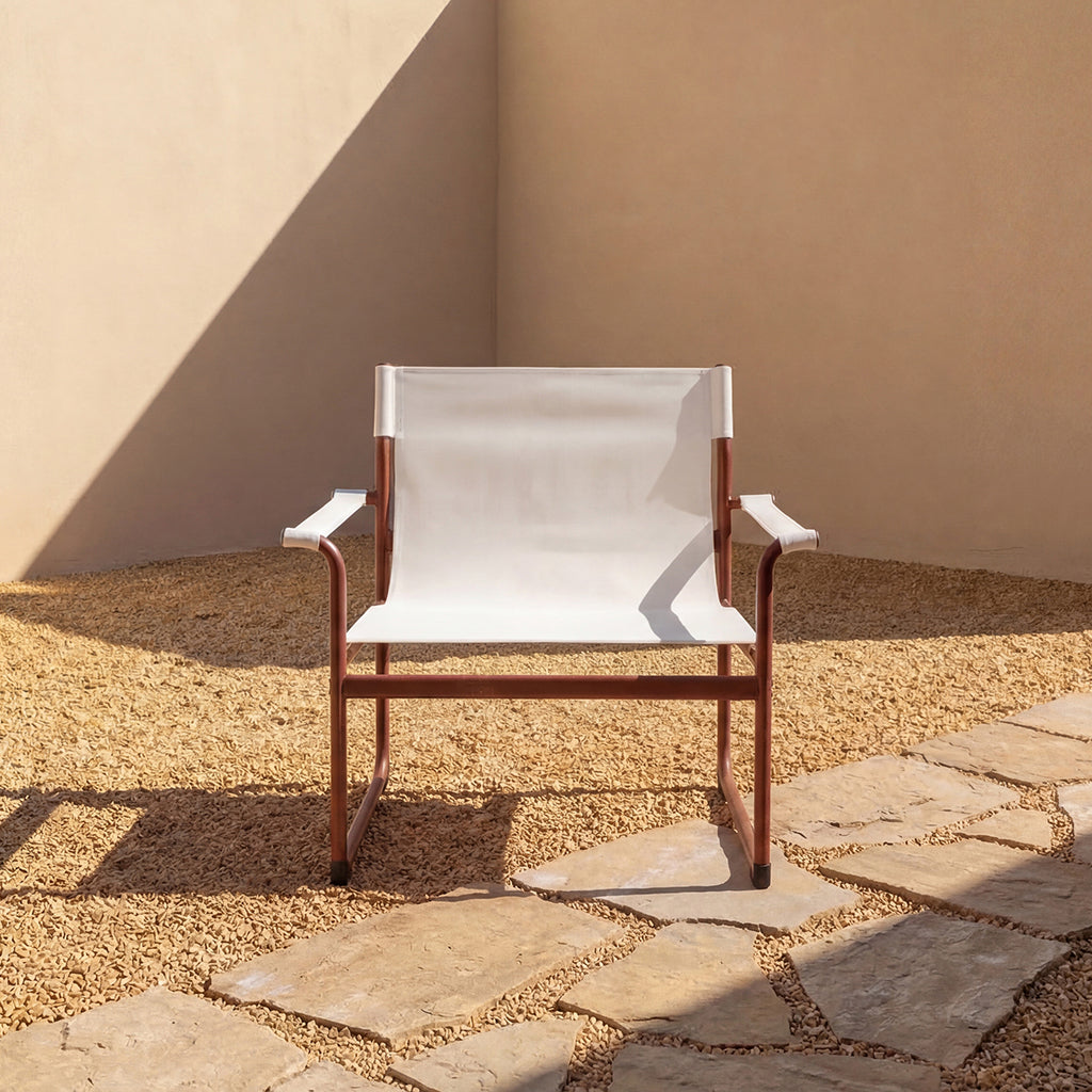 Sillón lounge para exterior Poolside, terracota