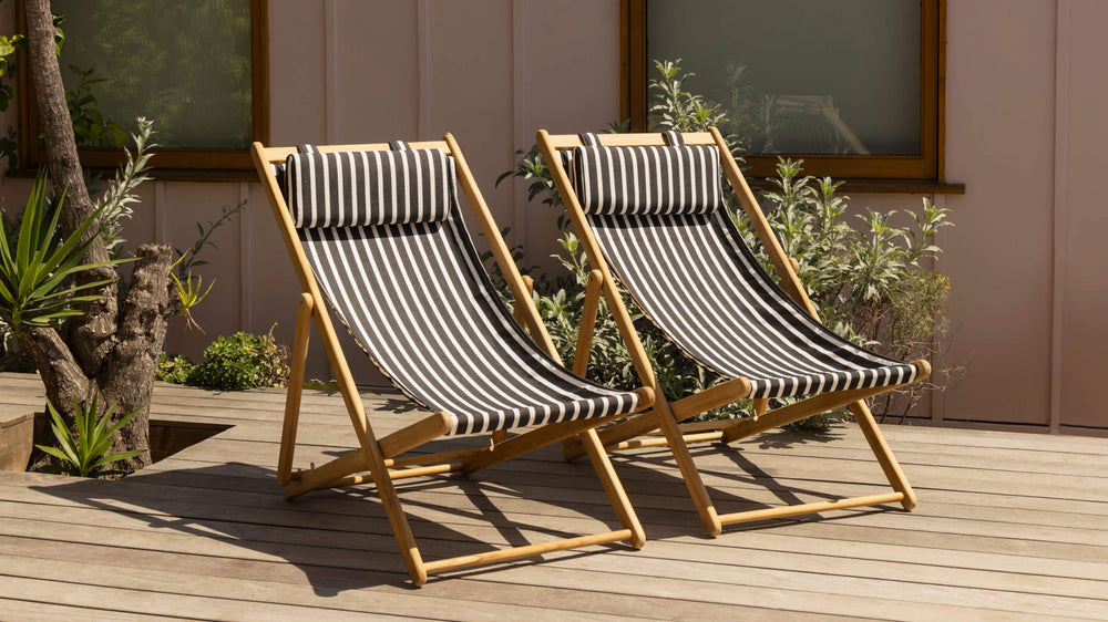 Settle In Silla para patio exterior, grande, arena negra