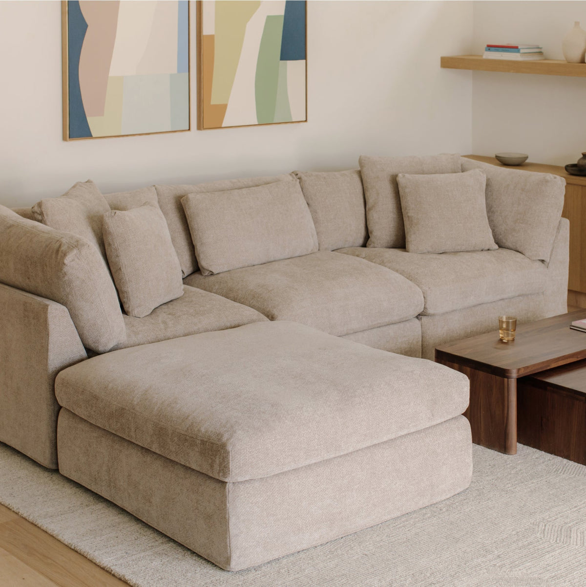 Get Together™ Seccional modular de 4 piezas, grande, champán