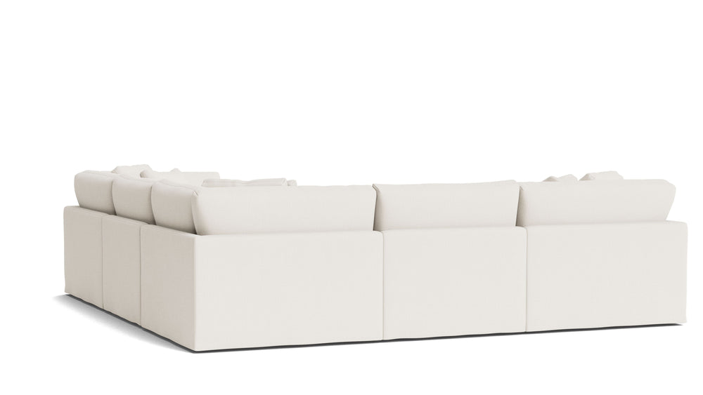 Get Together™ Seccional modular de 5 piezas, cerrado, grande, lino color crema