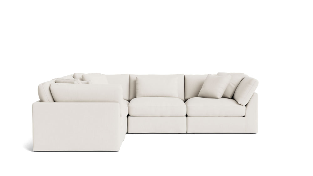 Get Together™ Seccional modular de 5 piezas, cerrado, grande, lino color crema