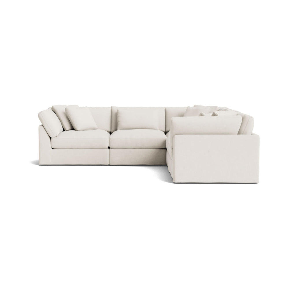 Get Together™ Seccional modular de 5 piezas, cerrado, grande, lino color crema