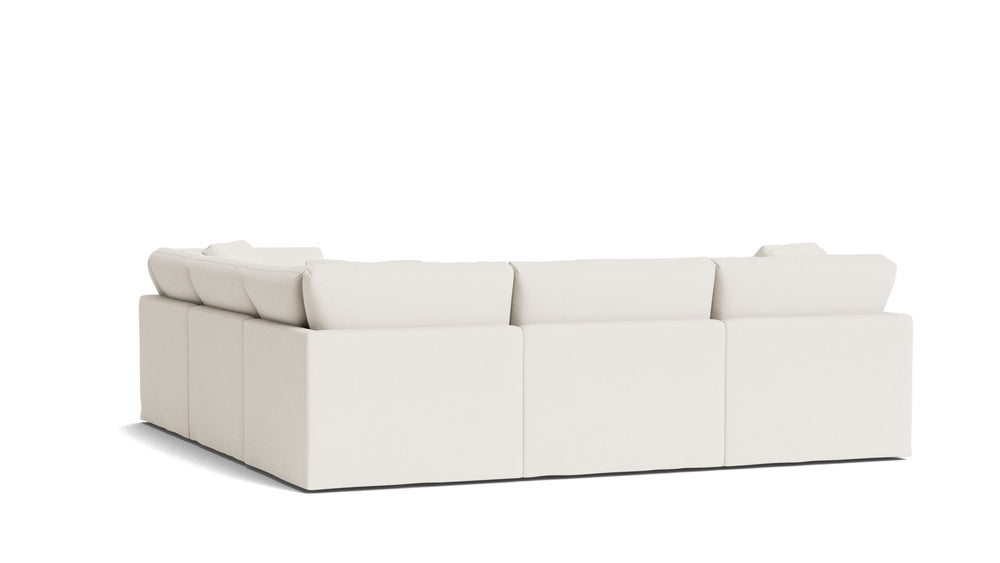Get Together™ Seccional modular de 5 piezas, cerrado, estándar, lino crema