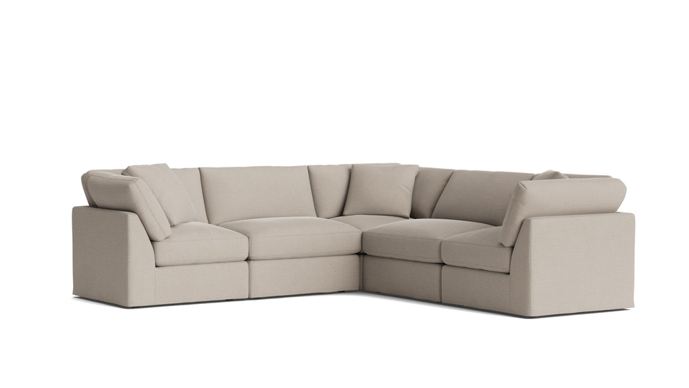Get Together™ Seccional modular de 5 piezas, cerrado, estándar, piedra clara