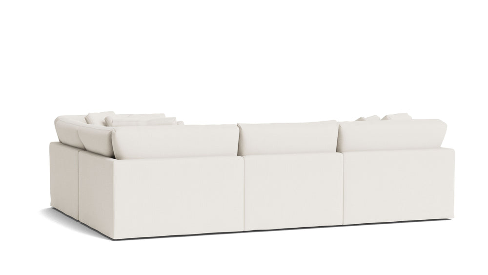 Get Together™ seccional modular cerrado de 4 piezas, grande, lino color crema