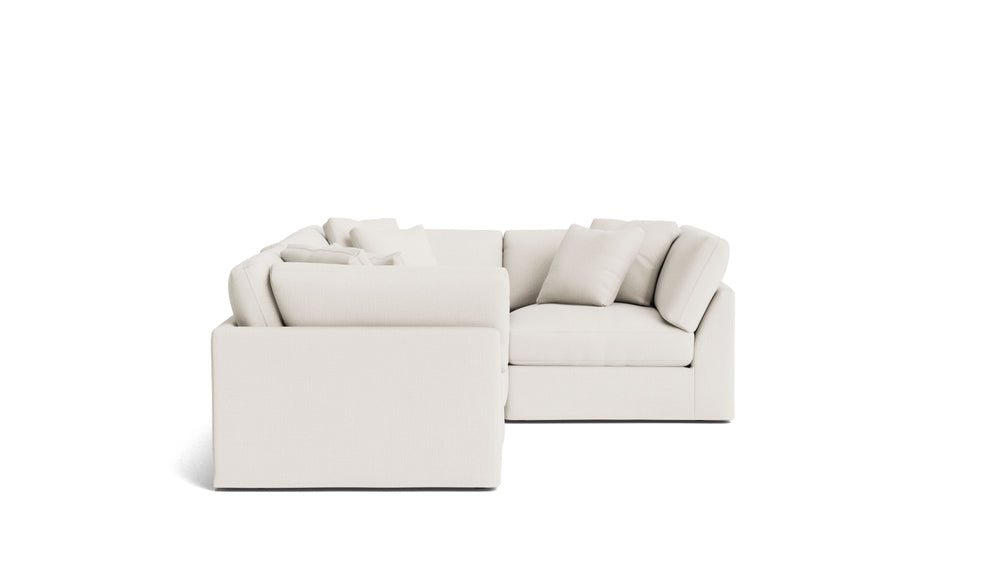 Get Together™ seccional modular cerrado de 4 piezas, grande, lino color crema