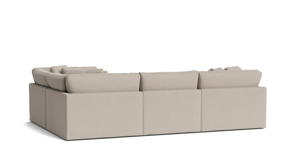 Get Together™ Seccional modular de 4 piezas, cerrado, grande, gris piedra claro
