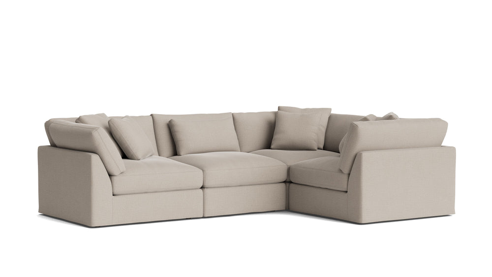Get Together™ Seccional modular de 4 piezas, cerrado, grande, gris piedra claro