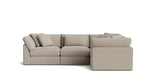 Get Together™ Seccional modular de 4 piezas, cerrado, grande, gris piedra claro