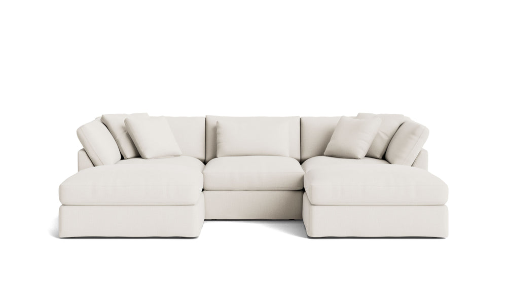 Get Together™ Seccional modular en U de 5 piezas, Grande, Lino crema