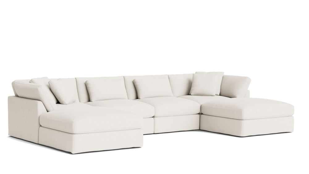 Get Together™ Seccional modular en forma de U de 6 piezas, grande, lino crema