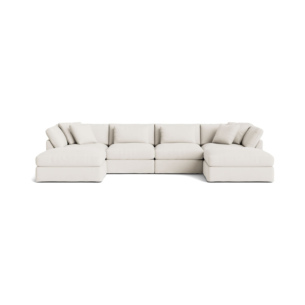 Get Together™ Seccional modular en forma de U de 6 piezas, grande, lino crema