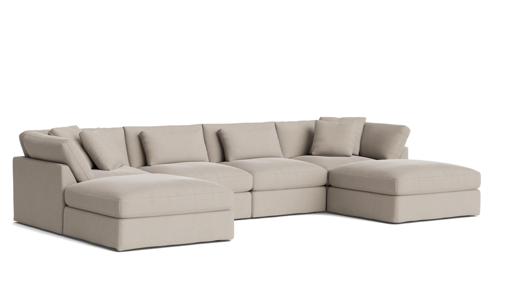 Get Together™ seccional modular en U de 6 piezas, grande, piedra clara