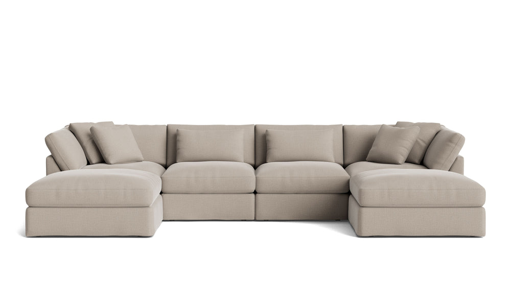 Get Together™ seccional modular en U de 6 piezas, grande, piedra clara