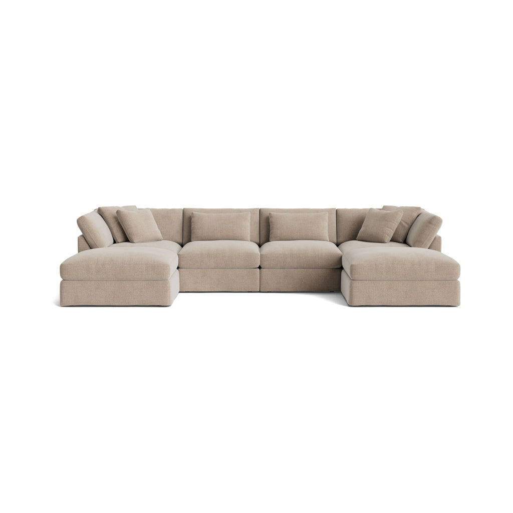 Get Together™ seccional modular en U de 6 piezas, grande, champán