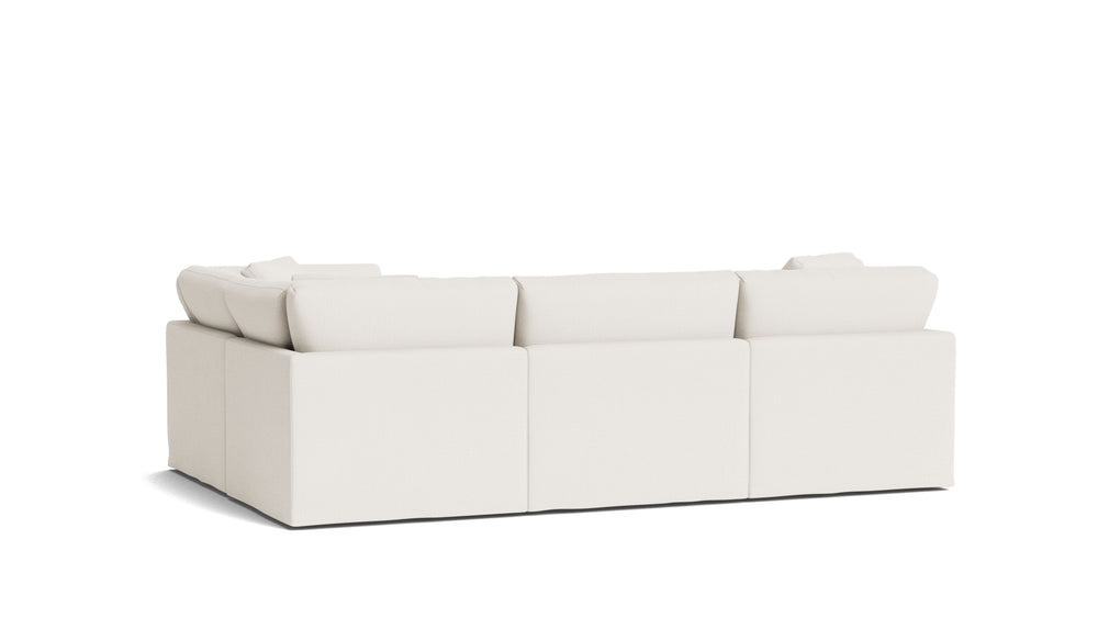 Get Together™ seccional modular de 4 piezas cerrado, estándar, lino color crema