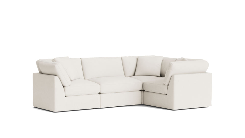 Get Together™ seccional modular de 4 piezas cerrado, estándar, lino color crema