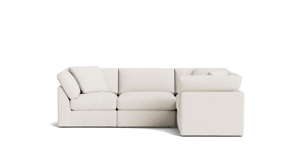 Get Together™ seccional modular de 4 piezas cerrado, estándar, lino color crema