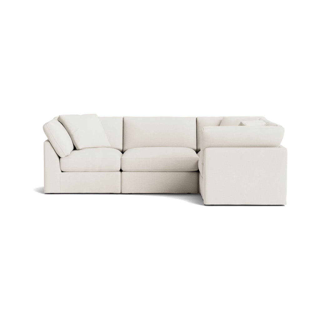 Get Together™ seccional modular de 4 piezas cerrado, estándar, lino color crema