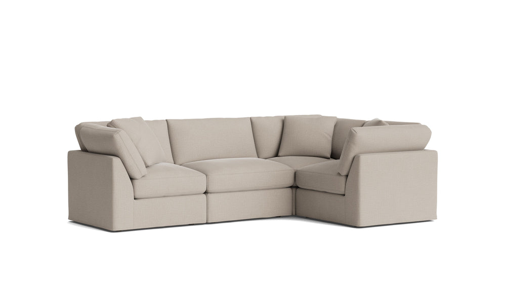 Get Together™ seccional modular de 4 piezas, cerrado, estándar, gris piedra claro