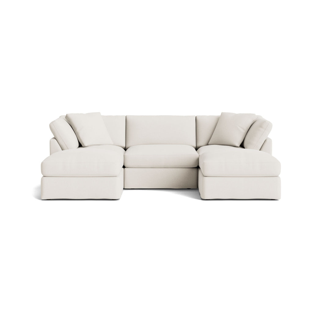 Get Together™ Seccional modular en U de 5 piezas, estándar, lino color crema