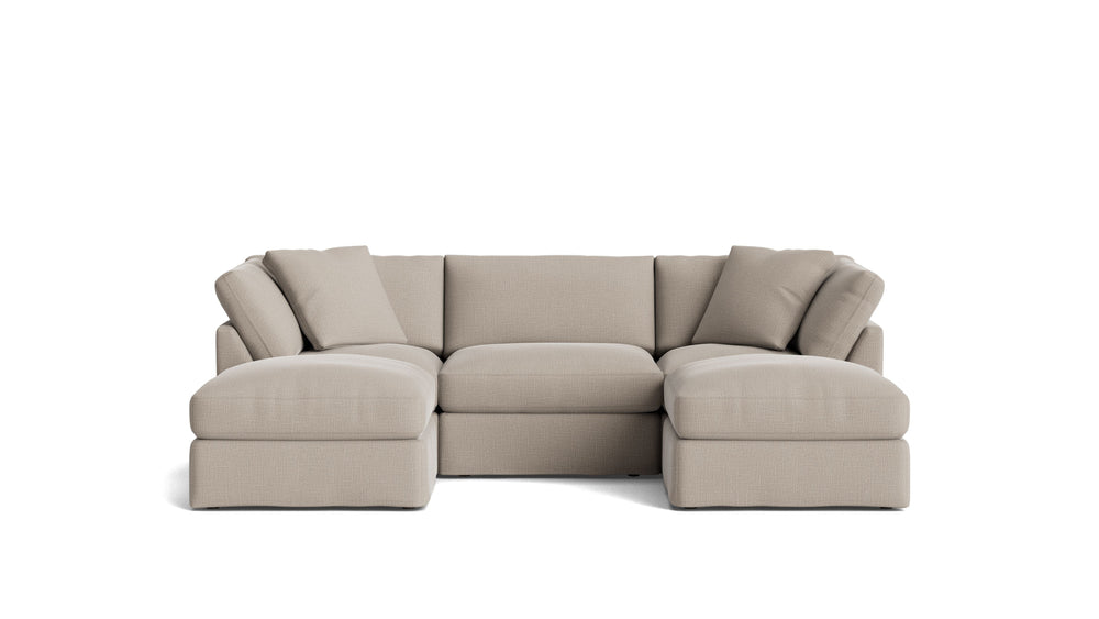 Get Together™ Seccional modular en U de 5 piezas, estándar, piedra clara
