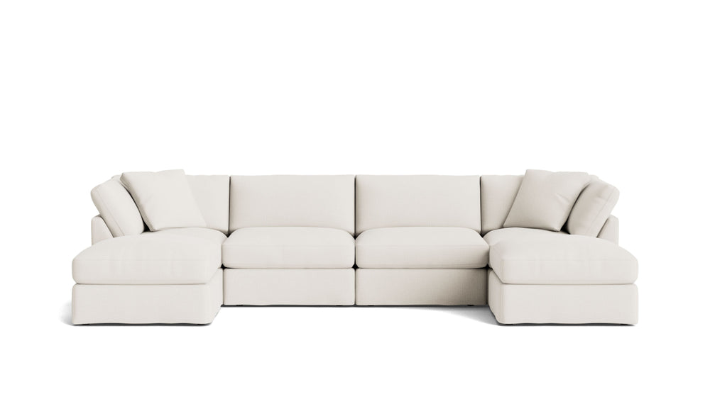 Get Together™ Seccional modular en U de 6 piezas, estándar, lino crema