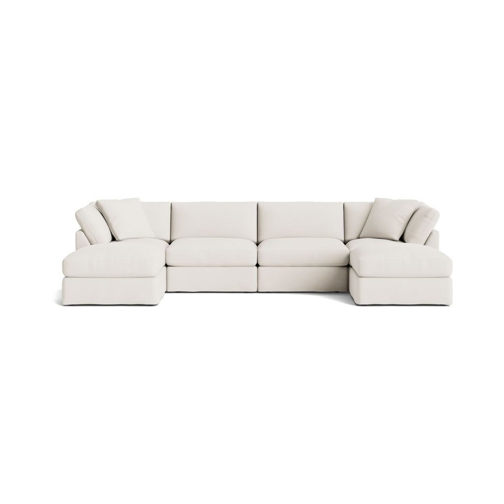 Get Together™ Seccional modular en U de 6 piezas, estándar, lino crema