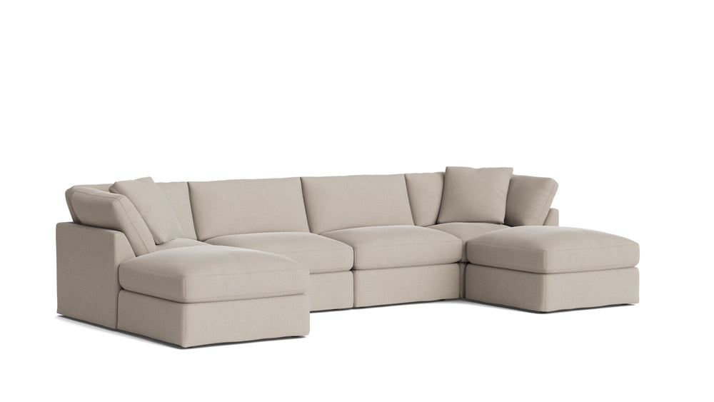Get Together™ seccional modular en U de 6 piezas, estándar, piedra clara
