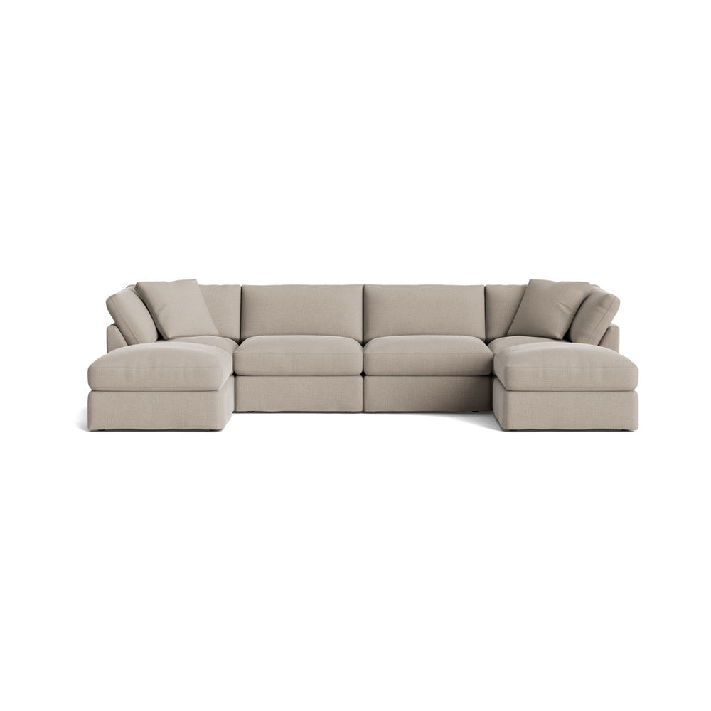 Get Together™ seccional modular en U de 6 piezas, estándar, piedra clara