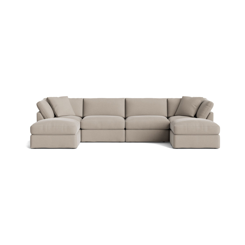 Get Together™ seccional modular en U de 6 piezas, estándar, piedra clara