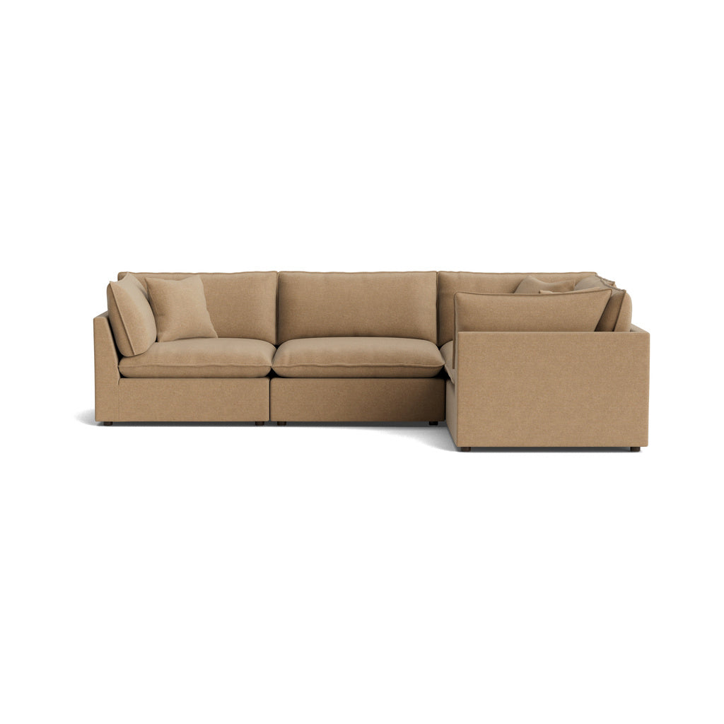 Chill Time Seccional modular cerrado de 4 piezas, Avellana