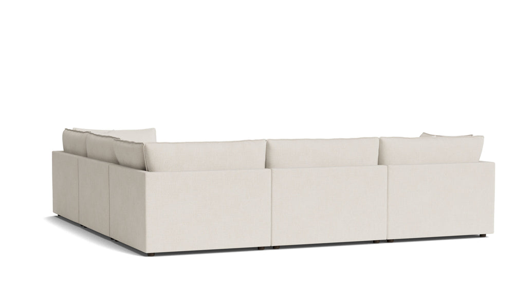 Chill Time Seccional modular de 5 piezas, configuración cerrada, abedul