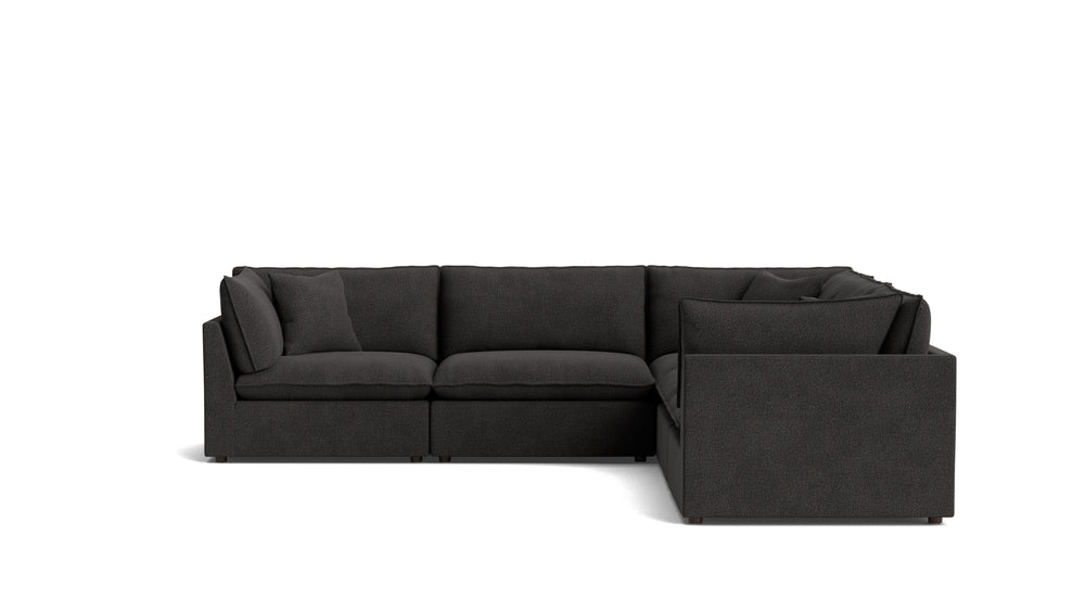 Chill Time Seccional modular cerrado de 5 piezas, avellana