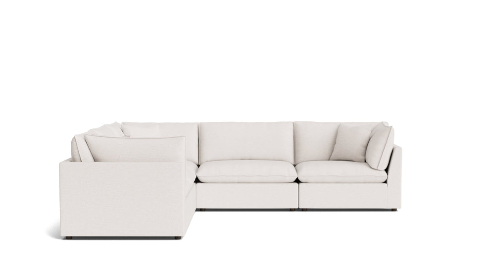 Chill Time Seccional modular cerrado de 5 piezas, avellana