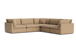 Chill Time Seccional modular cerrado de 5 piezas, avellana