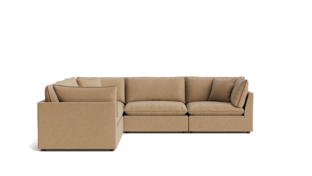 Chill Time Seccional modular cerrado de 5 piezas, avellana