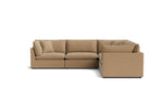 Chill Time Seccional modular cerrado de 5 piezas, avellana