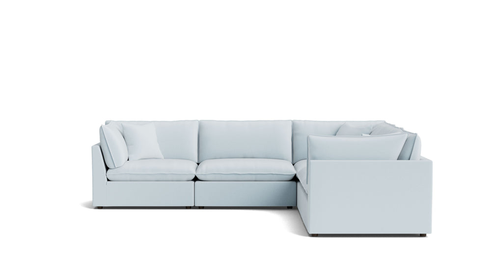 Chill Time Seccional modular cerrado de 5 piezas, avellana