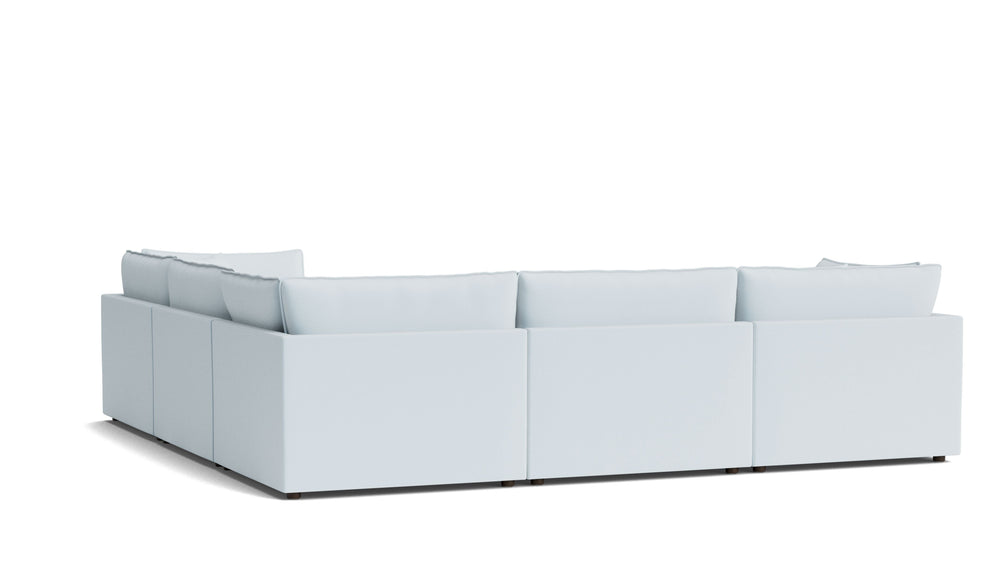 Chill Time Seccional modular cerrado de 5 piezas, avellana
