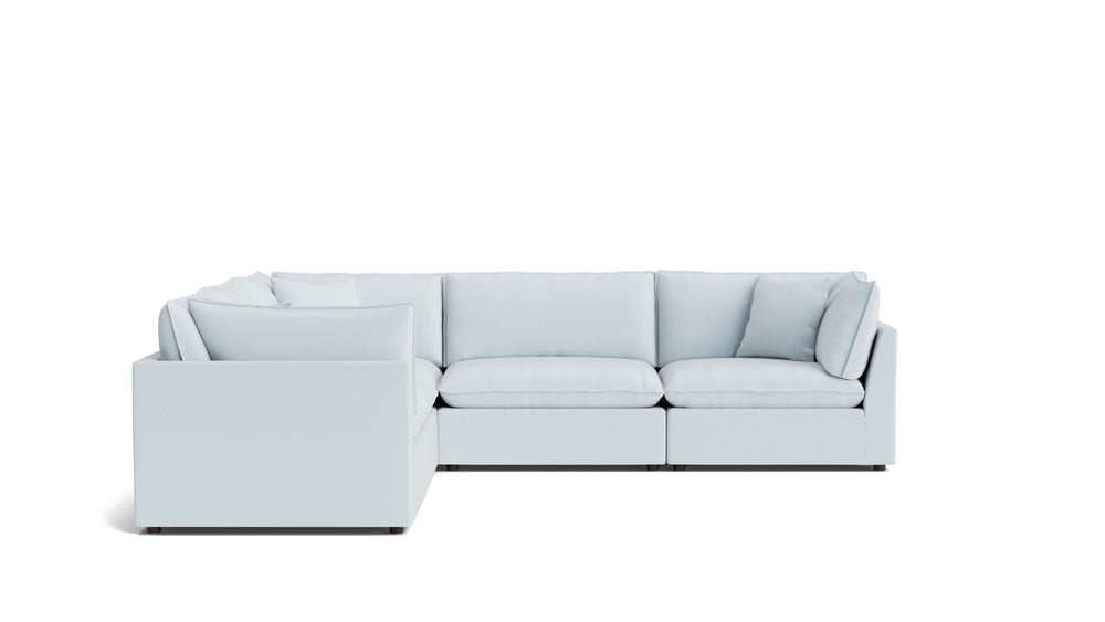 Chill Time Seccional modular cerrado de 5 piezas, avellana
