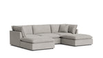 Chill Time Seccional modular en forma de U de 5 piezas, gris jaspeado