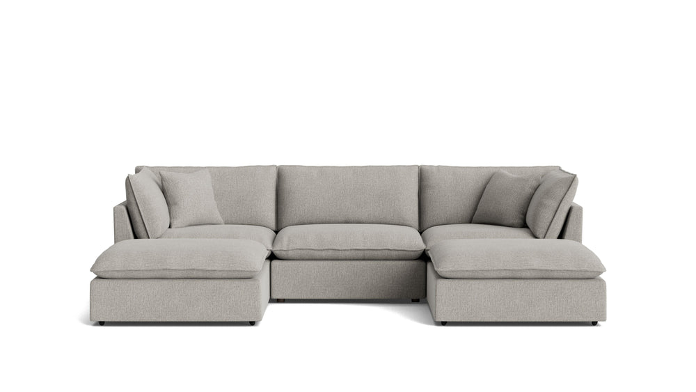 Chill Time Seccional modular en forma de U de 5 piezas, gris jaspeado