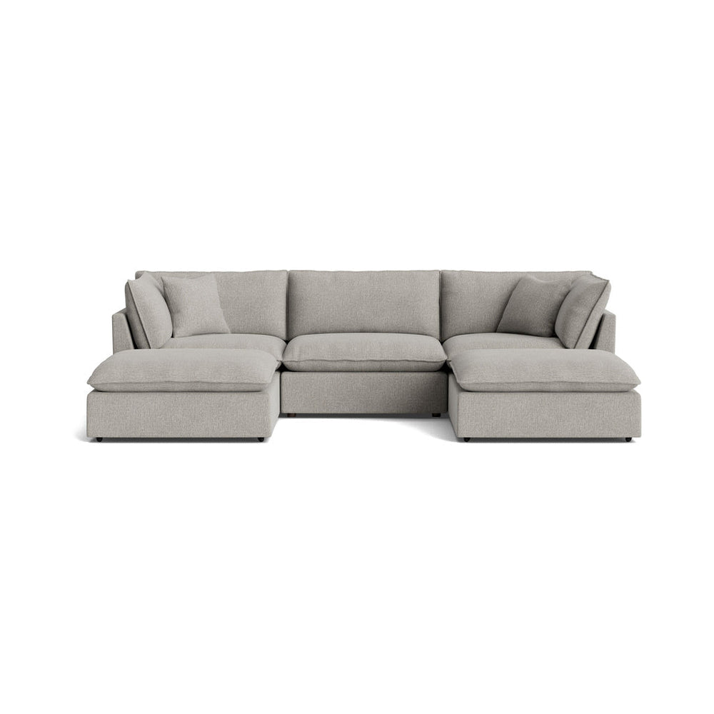 Chill Time Seccional modular en forma de U de 5 piezas, gris jaspeado