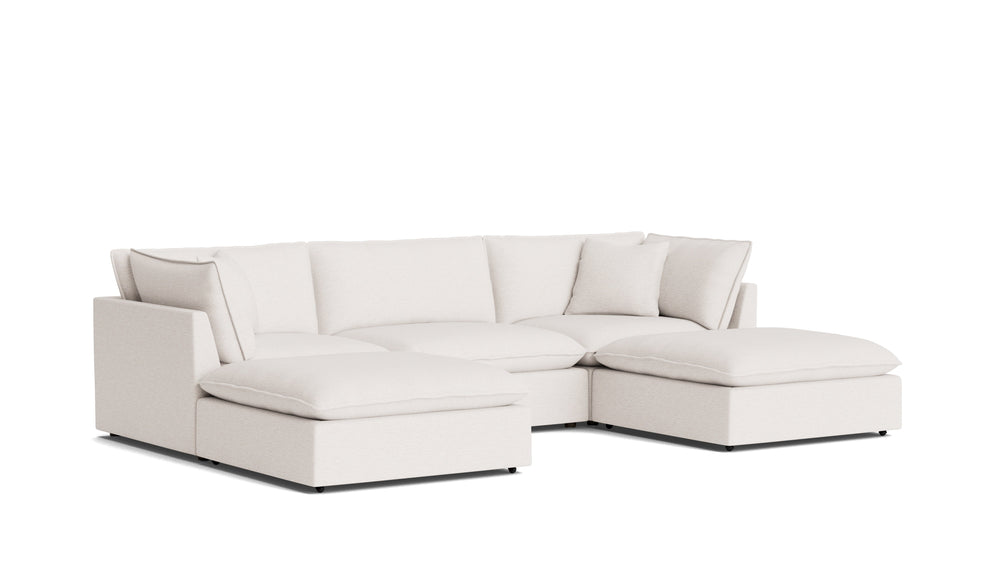 Chill Time Seccional modular en U de 5 piezas, Nomad Snow