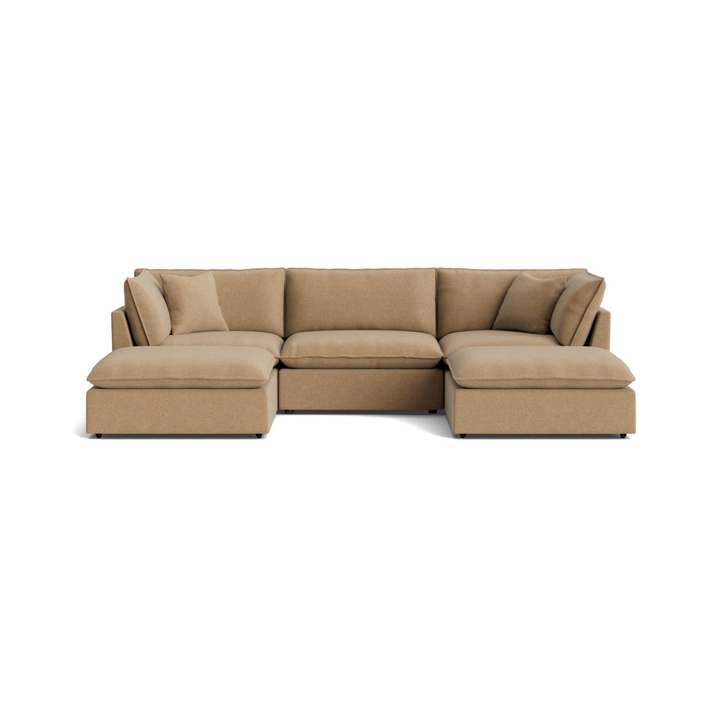 Chill Time Seccional modular en U de 5 piezas, avellana